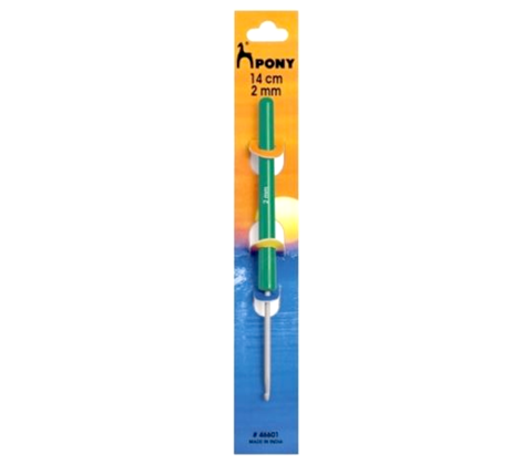 Aluminium Crochet Hook with Plastic Handle - 14cm x 2.00mm