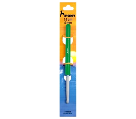 Aluminium Crochet Hook with Plastic Handle - 14cm x 4.00mm