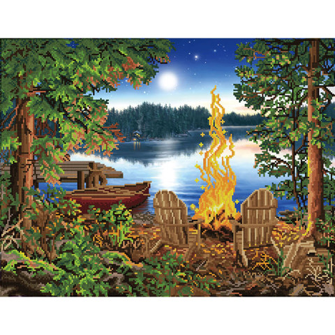 Lakeside Red Canoe - 51 x 66cm