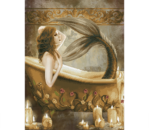 Bath Time Mermaid - 52 x 62cm  (20.5 x 24.4in)