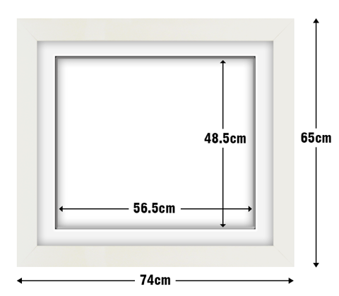 White Frame with White Mat Board DDF12.W565X485MW