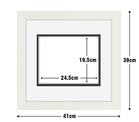 White Frame with White Mat Board DDF15.W195X245MW