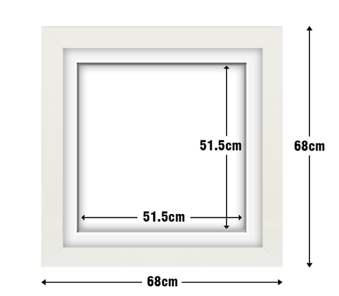 White Frame with White Mat Board DDF17.W515X515MW