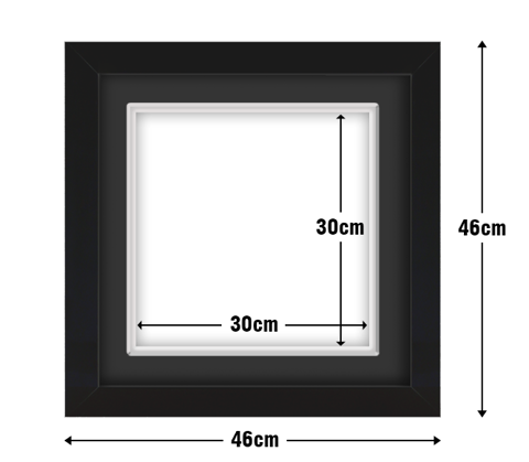 Black Frame with Black Mat Board DDF19.B300X300MB
