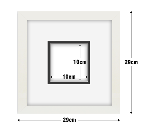 White Frame with White Mat Board DDF20.W100X100MW