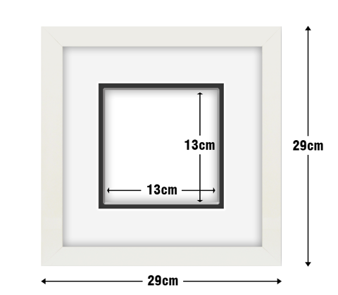 White Frame with White Mat Board DDF20.W130X130MW