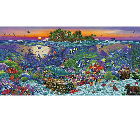 Coral Reef Island - 132 x 65cm (51.9 x 25.5 in)