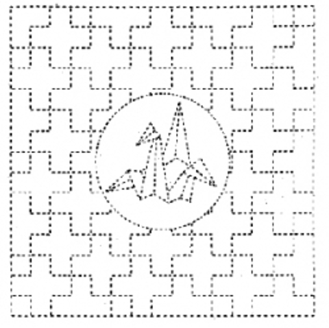 DARUMA - Sashiko Printed Cloth White - Origami Swan