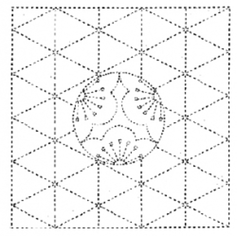 DARUMA - Sashiko Printed Cloth White - Diamonds & Flowers