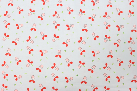 Riley Blake Printed Cotton - Pretty Potplants Aqua 112cm