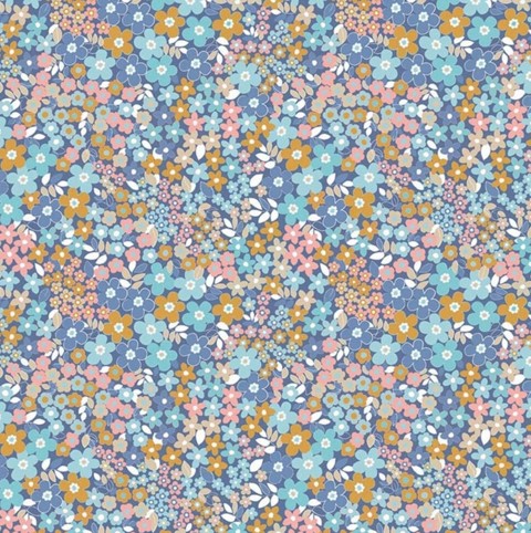 Riley Blake Printed Cotton - Pretty Patch Blue 112cm
