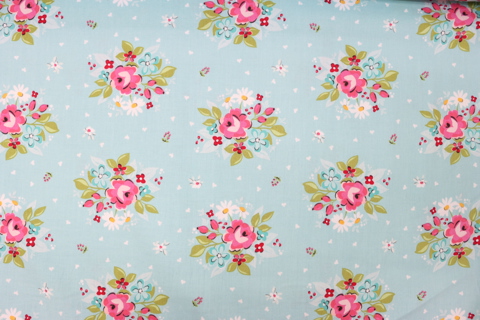 Riley Blake Printed Cotton - Bright Buds Teal 112cm