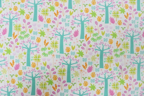 Riley Blake Printed Cotton - Colourful Forest White 112cm