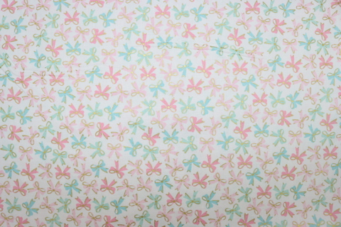 Riley Blake Printed Cotton -  Bouncing Bows Cream 112cm