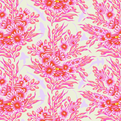 TULA PINK FLORAL REEF - SHADOW SHARKS - DELPHINE