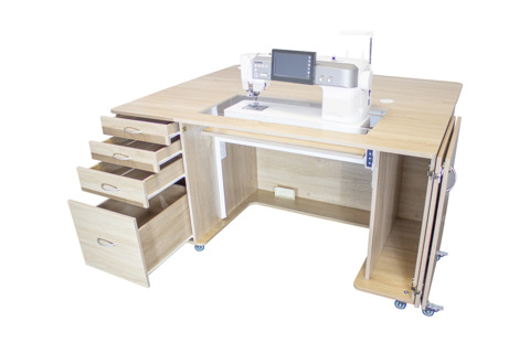 Tasman Electric Quilters Cabinet - Weathered Oak (Flat Packed)