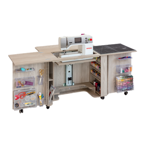 TAILORMADE Gemini Duo Sewing Cabinet - Grey Oak (Fully Assembled)