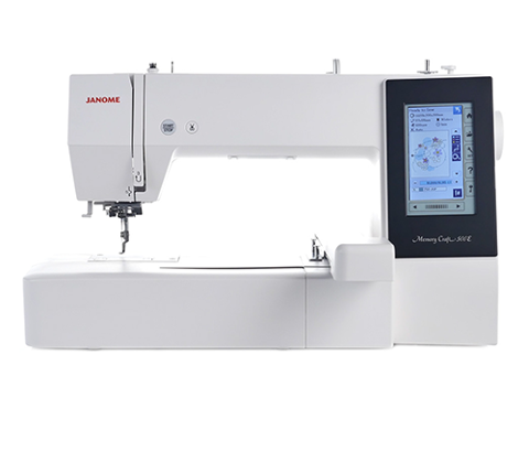 Janome NEW Memory Craft 500E Embroidery Model - Includes Digitzer JR Software / PC-Link (Max Design 280 x 200mm)