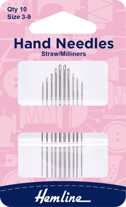 Hemline - Hand Needle Straw/Milliner 10pk - size 3-9