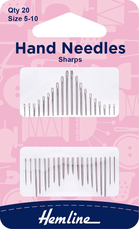 Hemline - Hand Needle Sharps 20pk - size 5-11