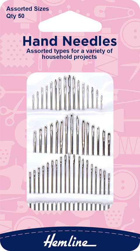 Hemline - Hand Needle Household Compact 50pk - assorted sizes