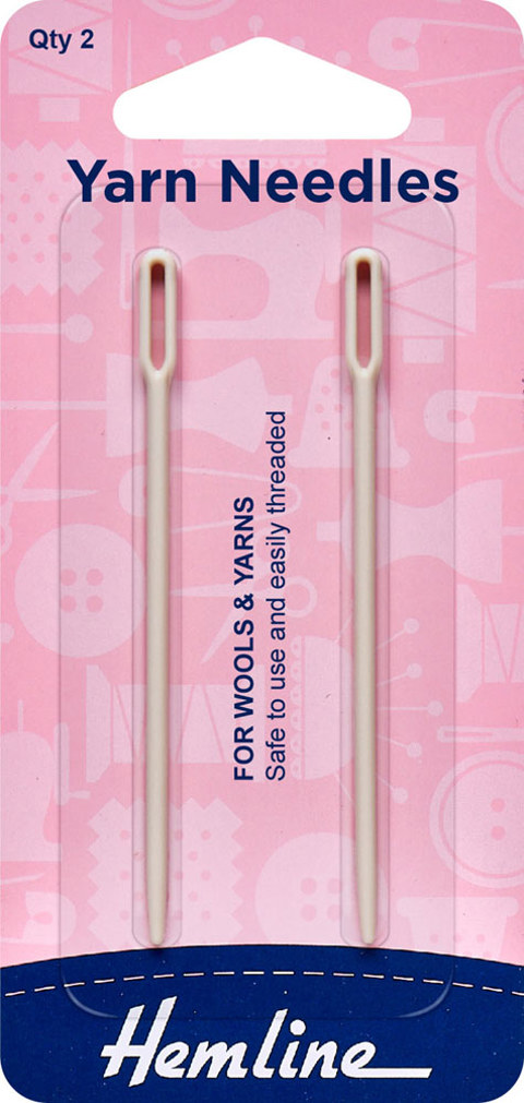 Hemline - Hand Needle Yarn Plastic 2pk - Large Eye 