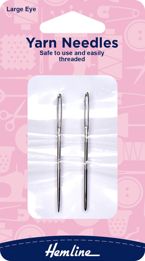 Hemline - Hand Needle Yarn Metal 2pk - Large Eye 