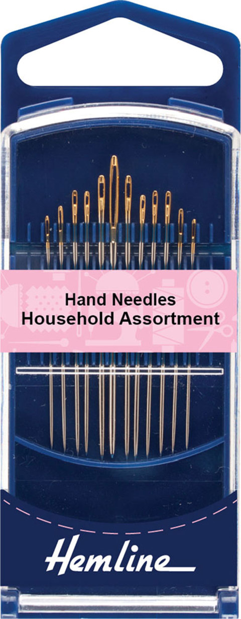 Hemline - Hand Needle Gold Eye Household 12pk - assorted