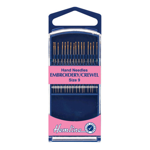 Hemline - Hand Needle Gold Eye Embroidery Crewel 16pk - size 9