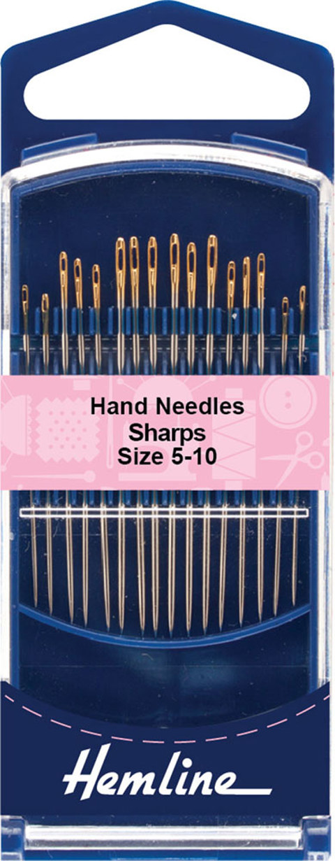 Hemline - Hand Needle Gold Eye Sharps 16pk - size 5-10 