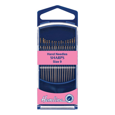 Hemline - Hand Needle Gold Eye Sharps 16pk - size 9 