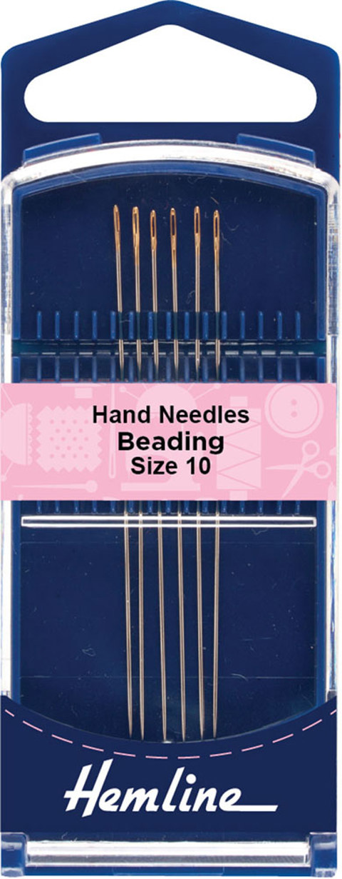 Hemline - Hand Needle Gold Eye Beading 6pk - size 10