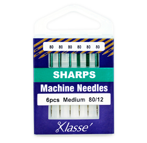 Klasse Machine Needle - Sharp/Microtex 6pc - Size 80/12