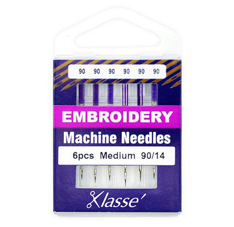 Klasse Machine Needle - Embroidery 6pc - Size 90/14