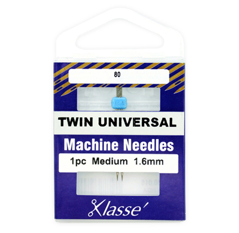 Klasse Machine Needle - Twin Universal 1pc - Size 80/1.6mm 