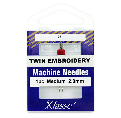 Klasse Machine Needle - Twin Embroidery 1pc - Size 75/2.0mm 