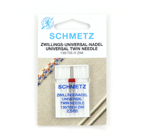 Schmetz Machine Needle - Twin Universal 1pc - Size 80/2.5mm