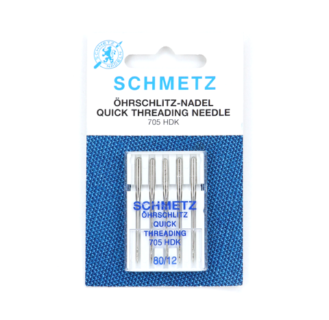 Schmetz Machine Needle - Quick Threading 5pc - Size 80/12