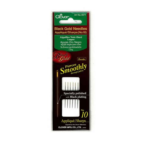 Clover Black Gold Needles Applique/ Sharps No.10