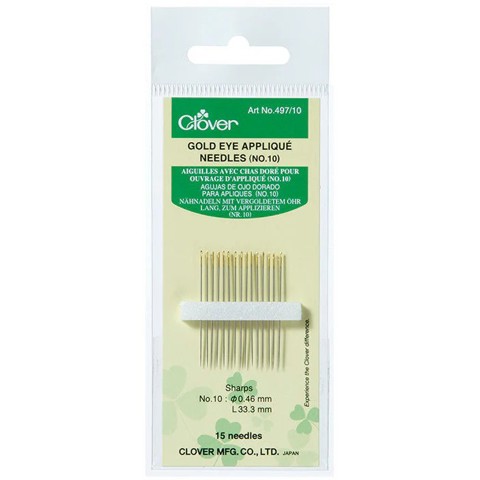 Clover Gold Eye Applique Needles No. 10
