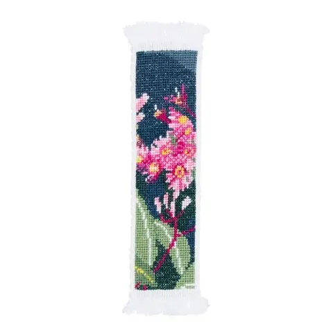Nicola Woodcock Counted Cross Stitch Bookmark 5 x 18cm - Pink Gum Blossom