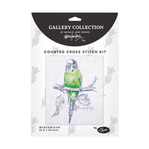 Natalie Jane Parker Counted Cross Stitch Kit 21 x 29.5cm - Budgerigar