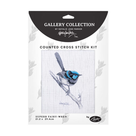 Natalie Jane Parker Counted Cross Stitch Kit 21 x 29.5cm - Superb Fairy-Wren
