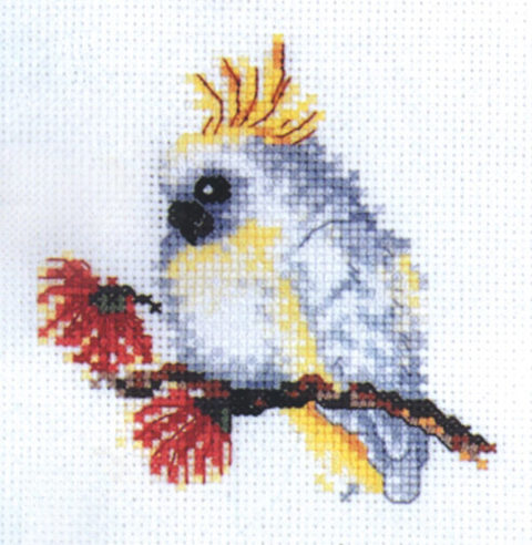 Australian Cross Stitch Kit 15 x 15cm - Baby Cockatoo