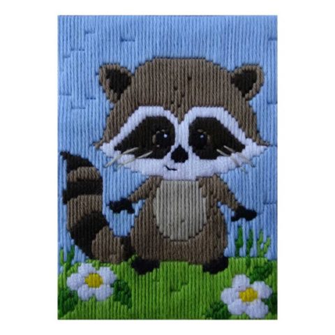 Long Stitch Kit 13 x 18cm - Racoon