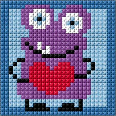 Cross Stitch Kit 14 x 14cm - With Love