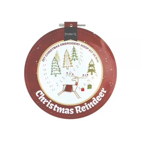 DIY Christmas Embroidery Hoop Kit 20.5cm - Christmas Reindeer