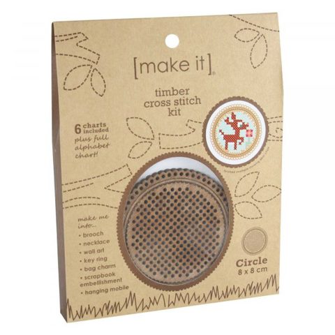 Timber Cross Stitch Kit 8cm 1pc - Circle