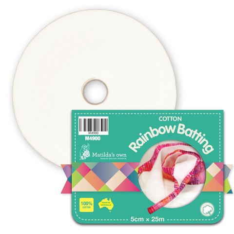 Matilda's Own Batting - Rainbow Batting Cotton - 5cm x 25m