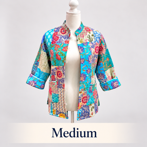 Quilted Jacket Teal Medium
